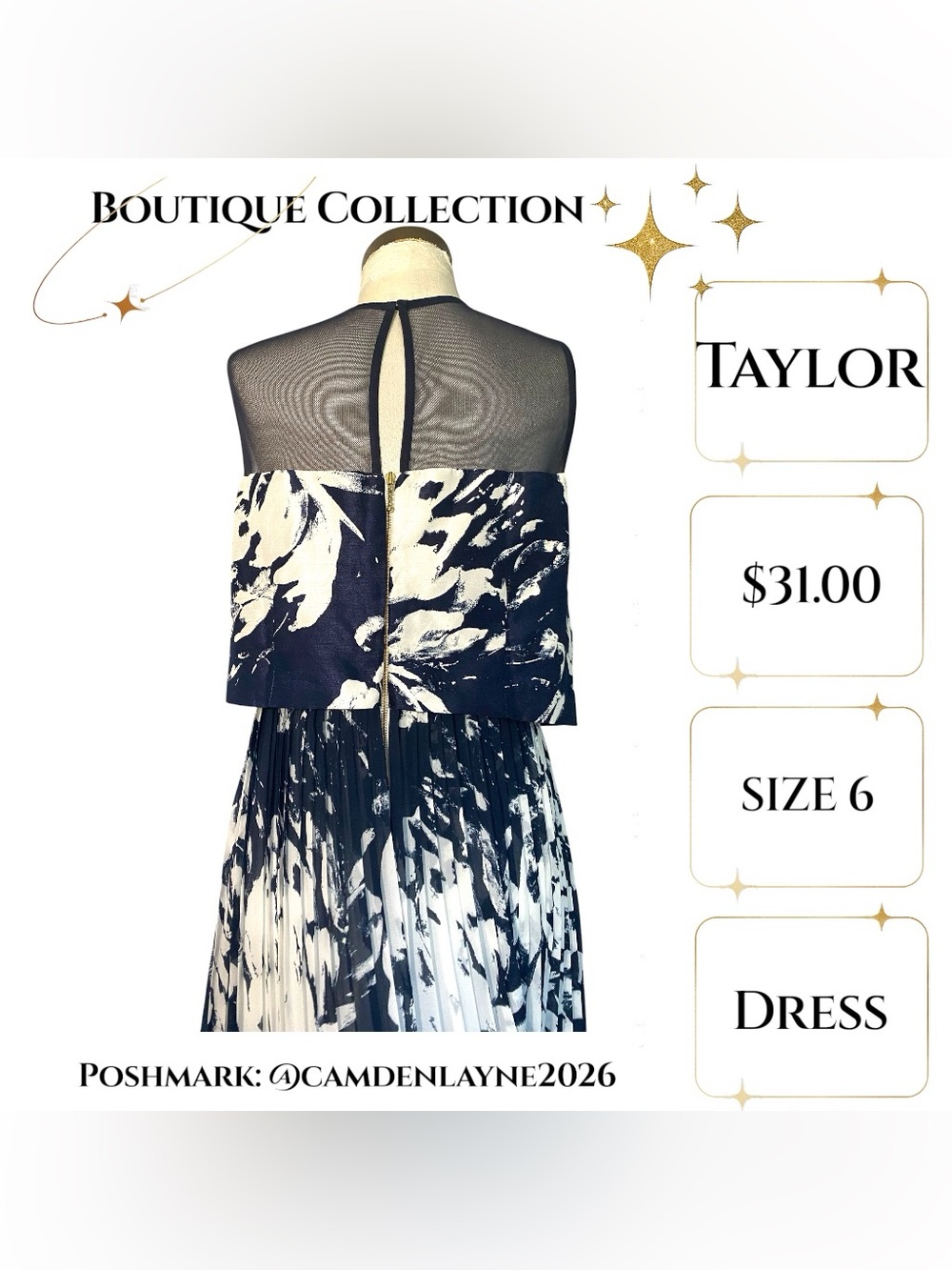 Sleeveless Navy and White Floral Maxi Dress - Picture 7 of 8